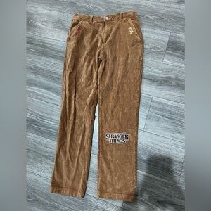 PacSun x Stranger Things Netflix Hellfire Club Brown Corduroy Pants Size 30